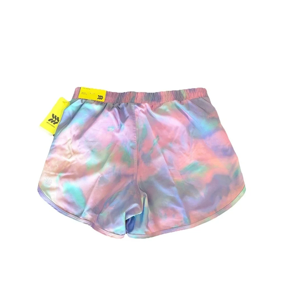 All In Motion Girls Run Shorts Mid-Rise - Tie Dye Purple - XL (14)
